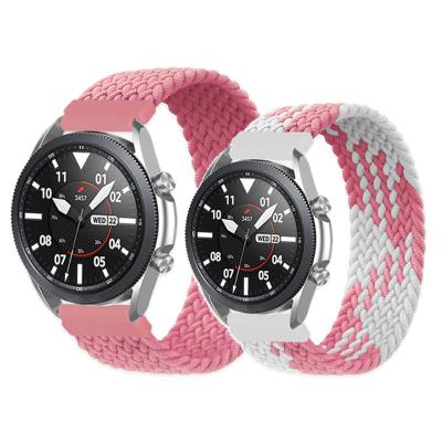 China Water Resistant Chinber 20mm 22mm Fabric Watch Band Braided Solo Loop Nylon Band For Samsung Galaxy Watch Active for sale