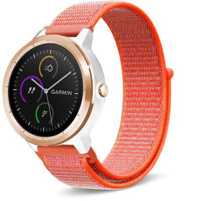 China Water Resistant Chinber 20 22mm Orange Smart Nylon Watch Band Strap For Garmin Forerunner 645 Vivomove HR for sale