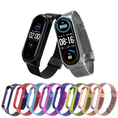 China Water Resistant Chinber Strap Colorful Waterproof Smart Magnet Loop Milanese Watch Band For Xiaomi MI Band 6 5 for sale