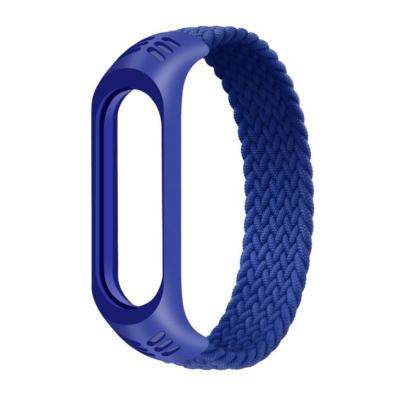 China Water Resistant Chinber Sport Nylon Woven Wrist Strap Braided Solo Loop For Xiaomi MI Band 5 Smart Watch 4 3 Band for sale