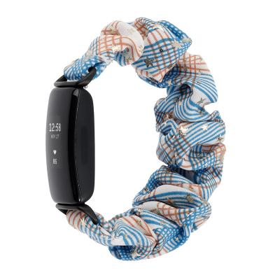 China 2021 Newest Fabric Chinber Replacement Watch Band Fabric Scrunchies Elastic Watchband For Fitbit iNspire2 for sale