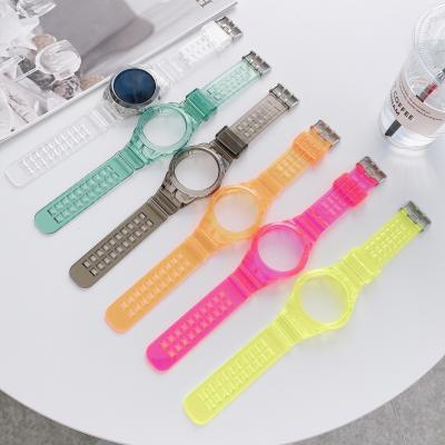 China Water Resistant Chinber 2 in 1 Protective Case with Clear Resin Strap Watch Band for Huawei GT2 Smartwatch for sale