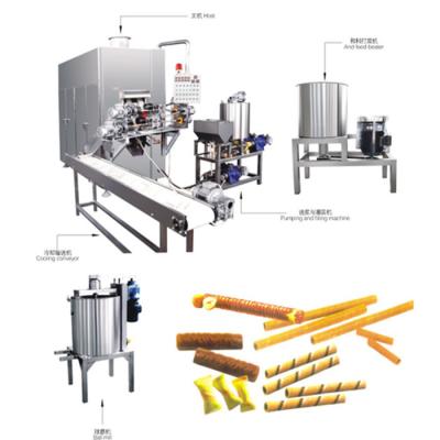 China Bakery Cavity Wafer Roll Production Line Strawberry Wafer Rolls Machine for sale