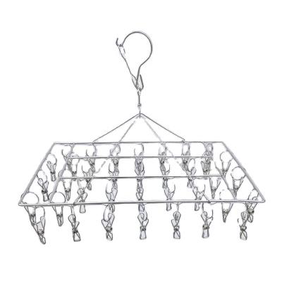 China Modern marine grade 316 stainless steel square clothes hanger hanger and drying rack with 34 peg hanger for sale