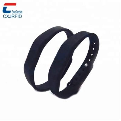 China Waterproof / security 13.56MHZ security rfid silicone MIFARE identification 1K pulseras silicona nfc classic wristband for sale