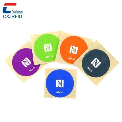 China Tamper-proof Paper/PVC/PET/Fragile HF NTAG 213 anti-metal ferrite layer rfid nfc sticker paper tag on metal for sale