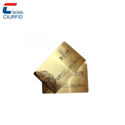 China Mobile phone NFC apps 13.56MHz scanned silver gold metailc pvc rfid card for sale