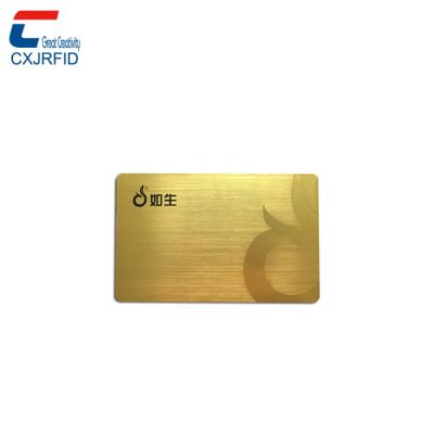 China Mobile phone NFC apps 13.56MHz scanned gold silver metailc nfc card for sale