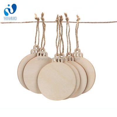 China Wanuocraft Bamboo Wooden Christmas Ornaments Holiday Accessories Tree Ball Christmas Decor Wooden Plywood Hanging Decorations for sale