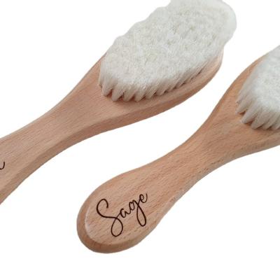 China Wanuocraft Sustainable Eco-Friendly Custom Design Bamboo Brush And Wooden Baby Brush Comb Set For Newborns And Toddlers for sale