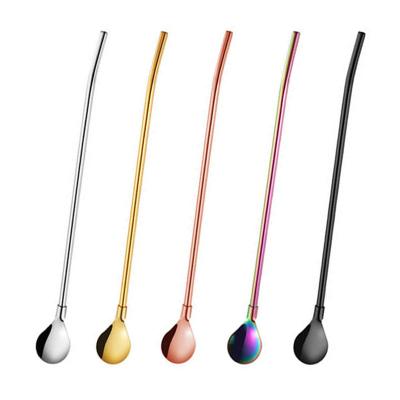 China WanuoCraft 304 Stainless Steel Reusable Metal Drinling Straw Viable Portable Spoon for sale