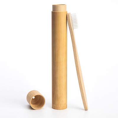 China Wholesale China Wanuocraft Organic Disposable Bathroom Set Bamboo Charcoal Toothbrush With Tube Case And Soft And Natural Bristle for sale