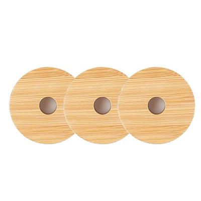 China Reusable Canning Seal Ring Pine Wooden Lid Caps Drink Cup Covers Bamboo Storage Lids Eco-friendly Jar for sale