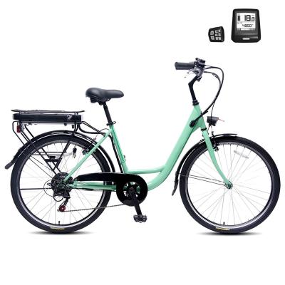 China 2022 new standard style 500w ebike 36V 350W electric bicycle trekking ebike for women with rear rack for sale