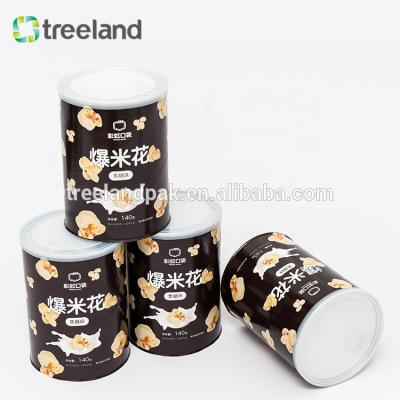 China Recycled Packaging Materials Custom Cylinder Popcorn Cardboard Tube Popcorn Paper Canister for sale