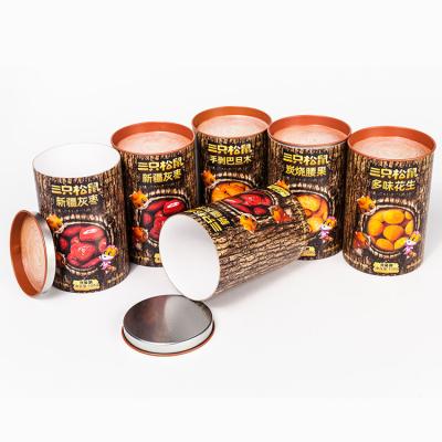 China Recyclable Custom Paper Tube Packaging For Dates And Nuts Bio Friendly Personalized Cardboard Tube Cookie Paper Box for sale