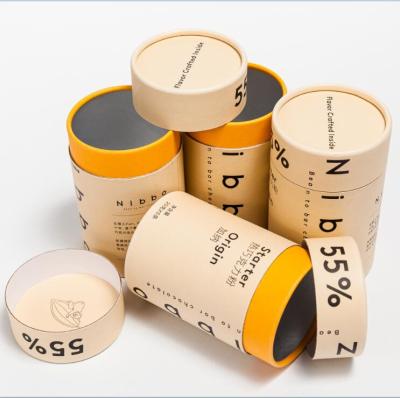 China Food Grade Cylinder Kraft Paper Cardboard Tube Paper Container Eco Friendly Printing Biodegradable Packaging for sale