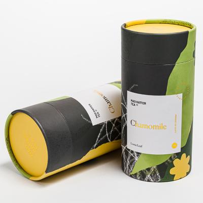 China Recycled Materials Luxury Loose Tea Lined Cardboard Tube Packaging Round Tubes For Tea for sale