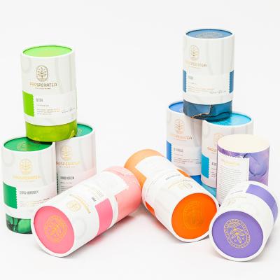 China Recycled Materials Wholesale Biodegradable Round Paper Tea Tube Packaging Cardboard Paper Tube With Custom Logo for sale