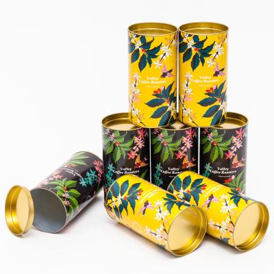 China Recyclable Customized Cylinder Printed Round Kraft Paper Tea Can Bag Packaging Tubes Box for sale