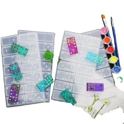 China Disposable hot sale epoxy dominoes molds creative domino silicone craft mold for resin for sale