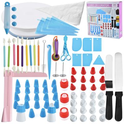 China Sustainable High Quality Bakeware Cake Decorating Supplies Kit Set Pastry 85Pcs Cake Tools Piping Nozzle for sale