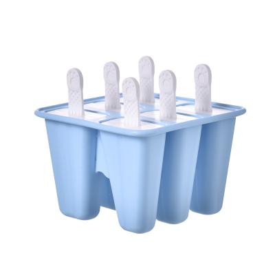 China Household DIY Easy Viable 6 Molds Release BPA Free Non-Stick Silicone Popsicle Ice Cream for sale