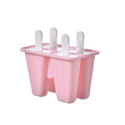 China 100% Sustainable Flexible Food Grade Version 4 Cavity Popsicle Ice Cream Molds for sale