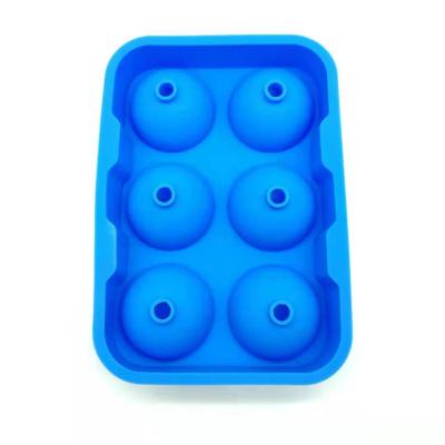 China Sustainable BPA Free Easy Release Ice Ball Maker Molds For Bar, Cocktail, Freezer 6 Cavity Durable Silicone Ball Ice Maker Tray With Lid for sale