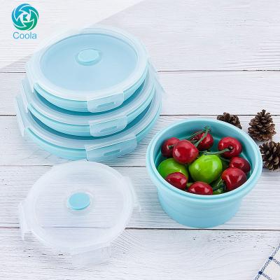 China 350ml Food Grade Kids Portable Collapsible Bento Lunch Box Airtight Food Storage Containers for sale