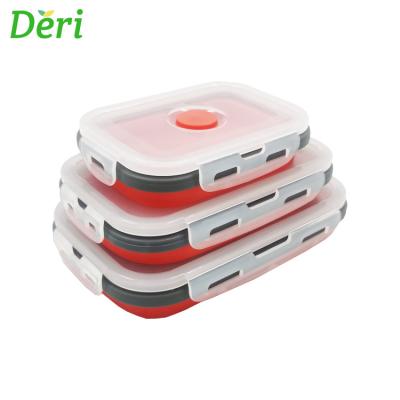 China 3 Pieces Microwave Leakproof Collapsible Safe Safe Silicone Kids Containers Wholesale Viable Food for sale