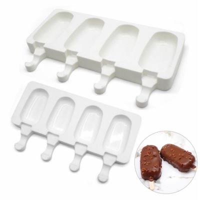 China Sustainable Hot Selling Fashional 4 Cavity Ice Cream Silicone Reusable Mold Bpa Free Silicone Mold for sale