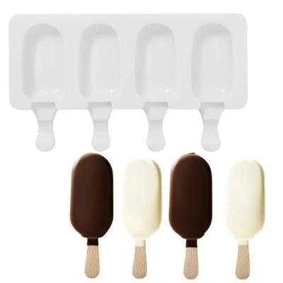 China Viable High Quality Triple Stick Novelty Ice Cream Pop Maker Mold Silicone Popsicle Frozen Ice Cream Molds for sale