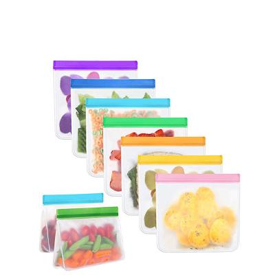 China 100% Food Grade Reusable Sandwich Zip Lock Viable Fruit PEVA Vegetable Storage Bags for sale