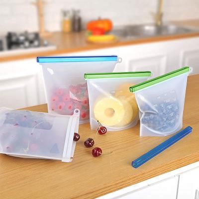 China Free Sample 1000ml Reusable Sealer Silicone Food Storage Saver Sandwich Sandwich Viable Zipper Lock Reusable Food Storage Bag for sale