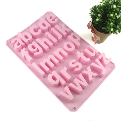 China New OEM Style 26 Lowercase Letters Ice Lattice Disposable Porous Chocolate Cake Decorating Mold for sale