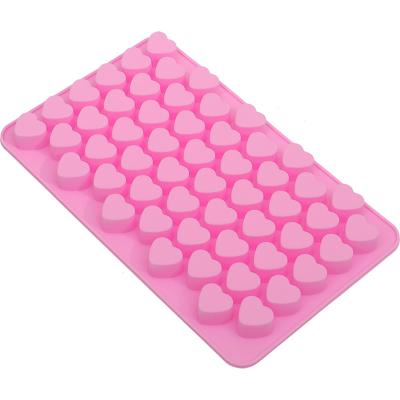 China Food Grade Silicone DIY Disposable Eco-Friendly Chocolate 55 Love Heart Chocolate Cake Mold for sale