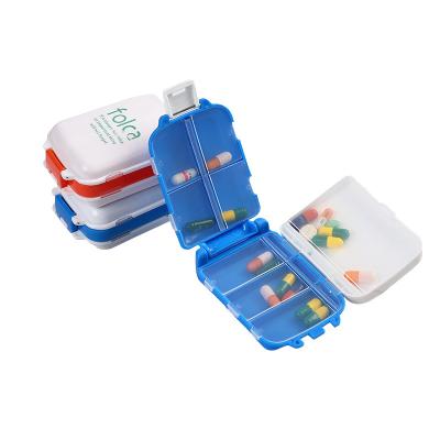 China 4 Grid Pill Case Medicine Box Viable Portable Pill Storage Case For Travel Patients 4 Hoop Pill Case for sale