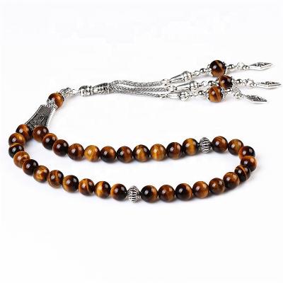 China Islamic Crystal Tassel Misbaha Prayer Beads Rosary Wholesale Muslim Prayer Beads 33pcs Silver Tasbih Rosary for sale