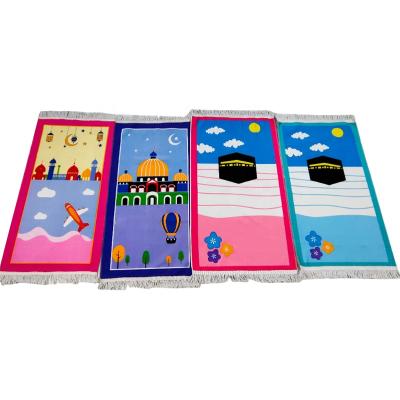 China Washable Sejadah Kids Prayer Rug Islamic Muslim Prayer Mat Kids Prayer Rug For Kids for sale