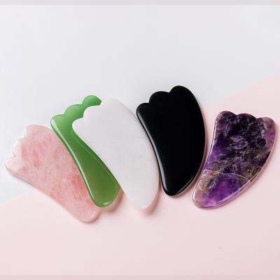 China Factory wholesale price comfortable natural stone scraper chinese gua sha tools rose quartz jade gua sha board for sale