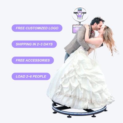 China 360 Degree Selfie Rotation Photobooth Festival Dropship Factory Free Ship With Ring Light 360 Photo Booth Stand Case For Party Wedding for sale