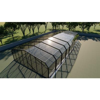 China Modern High Grade Prefab Insulated Glass Sliding Door Garden U-Shape Solariums for sale