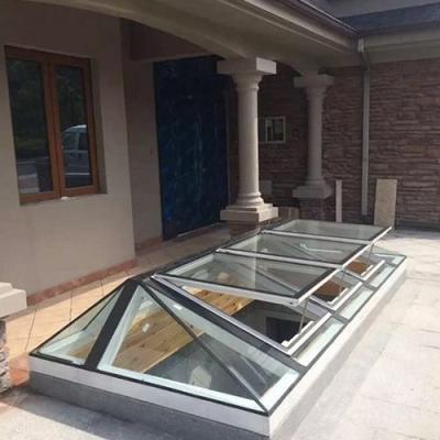 China New Design High Cost Performance Screen Skylight Chain Smart Glass Roof Skylight Folding Aluminum Glass Roof Skylight for sale