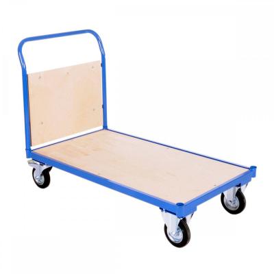 China Disassembled Warehouse Heavy Duty 4 Wheel Plywood Deck Manual Hand Truck Cart for sale