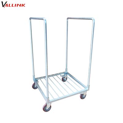 China Rectangle Folding Table Moving Galvanized Plastic Rectangle Canteen Table Dolly Banquet Table Cart Folding Cart for sale