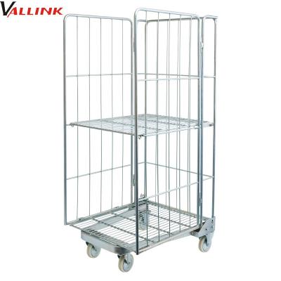 China Collapsible Warehouse A Galvanized Frame Security Removable Cargo Storage Roll Container for sale