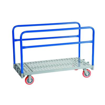 China Industrial Adjustable Handle 600kg Metal Disassembled Hollow Platform Moving Heavy Duty Panel Trolley for sale