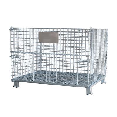 China Foldable Heavy Duty Load Capacity Sided Collapsible Galvanizing Steel Mesh Pallets Collapsible for sale