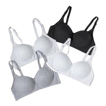 China New Antibacterial Soft And Comfortable Gathered Bra Stylish And Simple Wireless Bra For Girls for sale